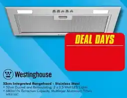 The Good Guys Westinghouse 52cm Integrated Rangehood - Stainless Steel offer