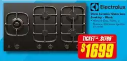 The Good Guys Electrolux 90cm Ceramic Glass Gas Cooktop - Black offer