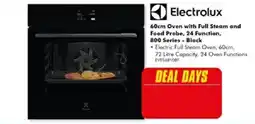 The Good Guys Electrolux 60cm Oven with Full Steam and Food Probe, 24 Function, 800 Series - Black offer