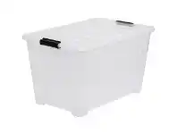 Officeworks Keji 80L Storage Box Translucent White offer