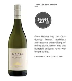 Sense of Taste Te Mata Chardonnay offer