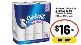 Ritchies Sorbent 3 Ply Soft & Strong Toilet Tissue offer