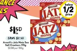 Drakes Arnott's Jatz Minis Sea Salt Crackers offer