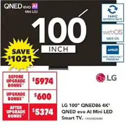 Harvey Norman LG 100" QNED86 4K" QNED evo AI Mini LED Smart TV offer