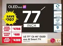 Harvey Norman LG 77" C6 4K" OLED evo AI Smart TV. offer