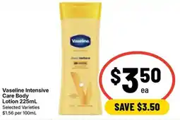 Ritchies Vaseline Intensive Care Body Lotion offer
