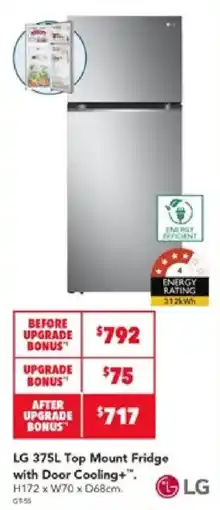 Harvey Norman LG 375L Top Mount Fridge with Door Cooling+ offer