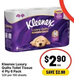 Ritchies Kleenex Luxury Quilts Toilet Tissue offer