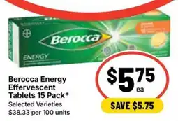 Ritchies Berocca Energy Effervescent Tablets offer