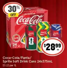 IGA Coca-Cola/Fanta/Sprite Soft Drink Cans offer