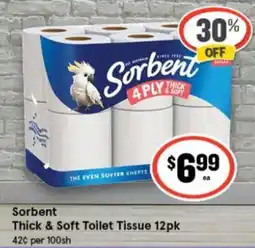 IGA Sorbent Thick & Soft Toilet Tissue offer