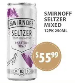 Sense of Taste Smirnoff Seltzer Mixed Passion Fruit offer