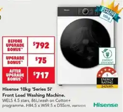 Harvey Norman Hisense 10kg 'Series 5i' Front Load Washing Machine offer