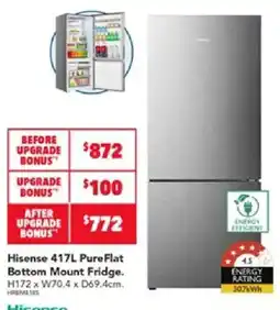 Harvey Norman Hisense 417L PureFlat Bottom Mount Fridge offer