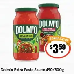IGA Dolmio Extra Pasta Sauce offer