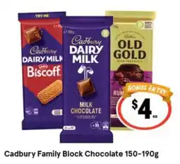 IGA Cadbury Family Block Chocolate offer