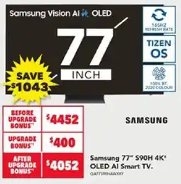 Harvey Norman Samsung 77" S90H 4K OLED AI Smart TV offer