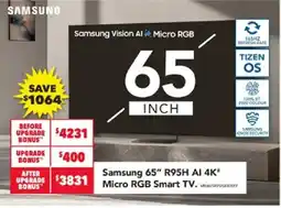 Harvey Norman Samsung 65" R95H AI 4K Micro RGB Smart TV offer