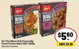 Ritchies On The Menu Pub Faves Big Feast Frozen Meal offer