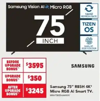 Samsung 75" R85H 4K Micro RGB AI Smart TV