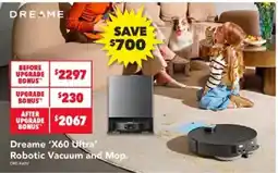 Harvey Norman Dreame 'X60 Ultra' Robotic Vacuum and Mop offer