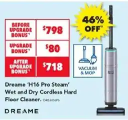 Harvey Norman Dreame 'H16 Pro Steam' Wet and Dry Cordless Hard Floor Cleaner offer