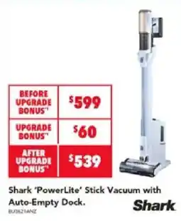 Harvey Norman Shark 'PowerLite' Stick Vacuum with Auto-Empty Dock offer