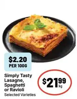 Ritchies Simply Tasty Lasagne, Spaghetti or Ravioli offer