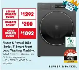Harvey Norman Fisher & Paykel 10kg 'Series 7' Smart Front Load Washing Machine offer
