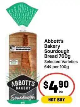 Ritchies Abbott's Bakery Sourdough Bread offer
