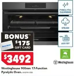 Harvey Norman Westinghouse 900mm 17-Function Pyrolytic Oven offer