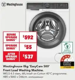 Harvey Norman Westinghouse 8kg 'EasyCare 500' Front Load Washing Machine offer