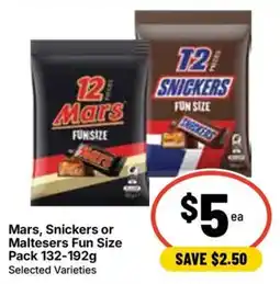 Ritchies Mars, Snickers or Maltesers Fun Size offer