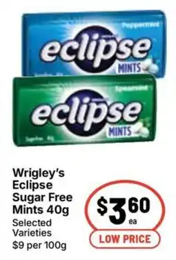 Ritchies Wrigley's Eclipse Sugar Free Mints offer