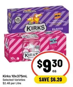 Ritchies Kirks 10x375mL Selected Varieties offer