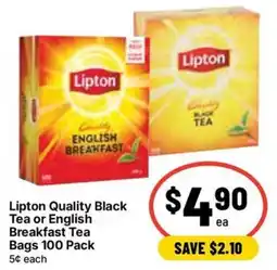 Ritchies Lipton Quality Black Tea or English Breakfast Tea offer