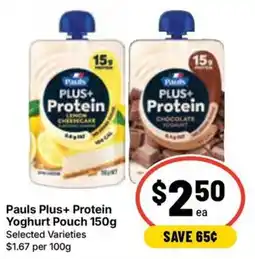 Ritchies Pauls Plus+ Protein Yoghurt Pouch offer