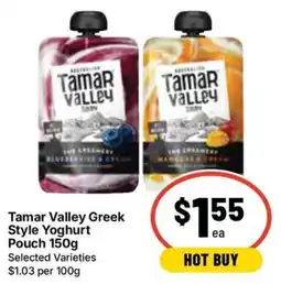 Ritchies Tamar Valley Greek Style Yoghurt Pouch offer