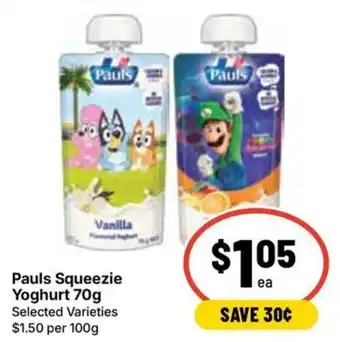 Ritchies Pauls Squeezie Yoghurt offer