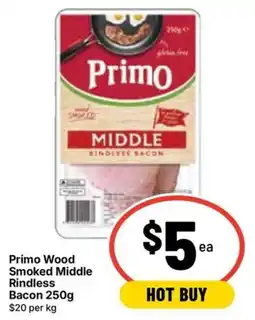 Ritchies Primo Wood Smoked Middle Rindless Bacon offer