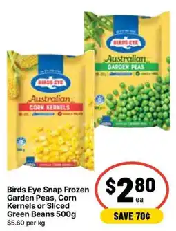 Ritchies Birds Eye Snap Frozen Garden Peas, Corn Kernels or Sliced Green Beans offer