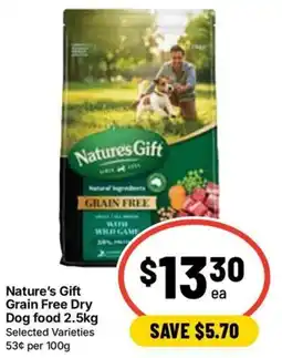 Ritchies Nature's Gift Grain Free Dry Dog food offer