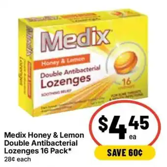 Ritchies Medix Honey & Lemon Double Antibacterial Lozenges offer