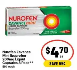 Ritchies Nurofen Zavance Mini Ibuprofen Liquid Capsules offer
