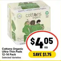 Ritchies Cottons Organic Ultra-Thin Pads offer