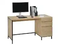Officeworks Otto Stockholm 3 Drawer 1400mm Desk Oak Black offer