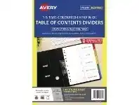 Officeworks Avery Coloured A4 Dividers 5 Tab Extra Wide offer