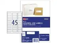 Officeworks Avery 45UP General Use Labels White 100 Sheet offer