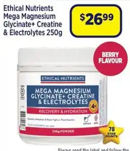 Star Discount Chemist Ethical Nutrients Mega Magnesium Glycinate+ Creatine & Electrolytes offer