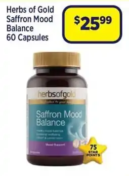 Star Discount Chemist Herbs of Gold Saffron Mood Balance offer